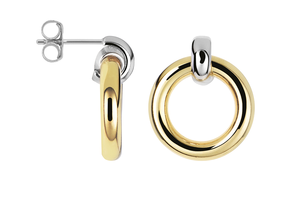 [17259ERDDO] Sterling silver bicolor earring
